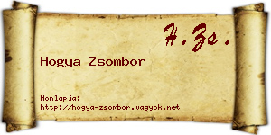 Hogya Zsombor névjegykártya